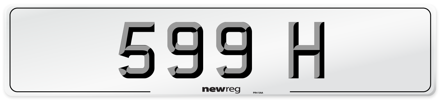 599 H Number Plate from New Reg